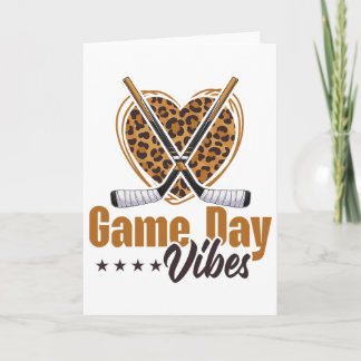 Game Day Vibes Women Mum Bleached Leopard Heart Ho Card