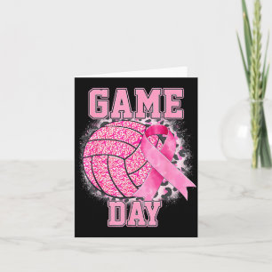 Game Day Volleyball Breast Cancer Awareness Nk Rib Card