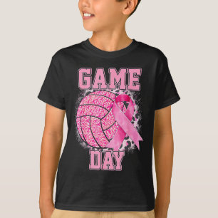 Game Day Volleyball Breast Cancer Awareness Nk Rib T-Shirt