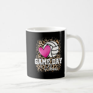 Game Day Volleyball Leopard Print Women Ladies Vol Coffee Mug