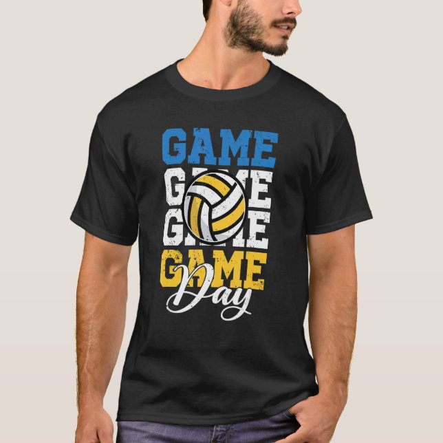 Game Day Volleyball Mom For Womens Game Day Vibes  T-Shirt (Front)