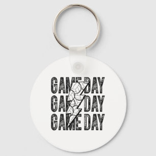 Game Day Volleyll Lightning Bolt Volleyll Mom Dad Key Ring