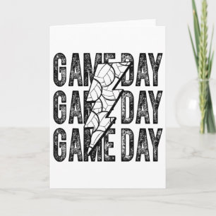 Game Day Volleyll Lightning Bolt Volleyll Mum Dad Card