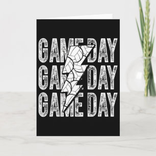 Game Day Volleyll Lightning Bolt Volleyll Mum Dad Card