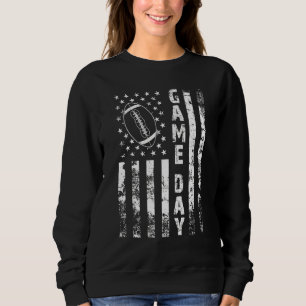 Game Day With Flag American Football Mum Dad 1 Sweatshirt