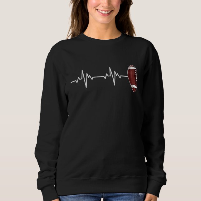 Game Day With Leopard Heart Football  Mum Heartbea Sweatshirt (Front)