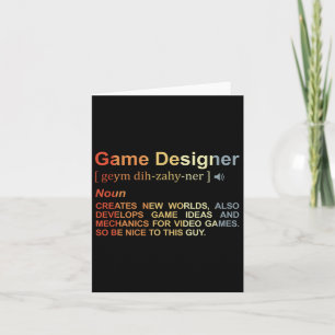 Game Designer Definition Game Programmer Game Dev Card