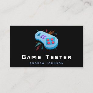 Game Developer Tester Modern Gaming Theme Cool  Business Card