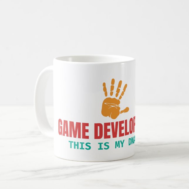 GAME DEVELOPER THIS IS MY DNA - GAME DEV COFFEE MUG (Front Left)