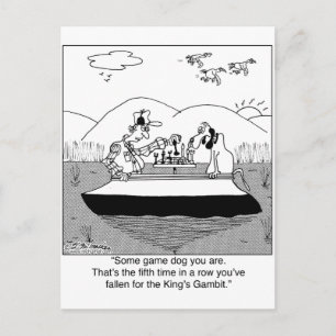 Game Dog Plays Chess Postcard
