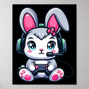 Game Easter Bunny Cute Gamer Girl 1 Poster