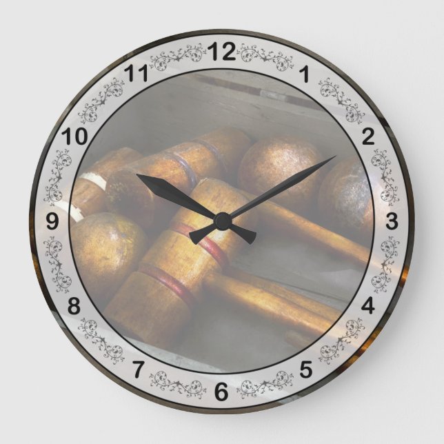 Game - Everyone loves to play Croquet Large Clock (Front)