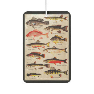 Game Fish Vintage Artwork Double-Sided Car Air Freshener