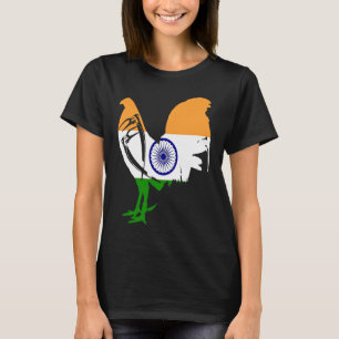 Game fowl India Indian flag gaff rooster Gamefowl T-Shirt