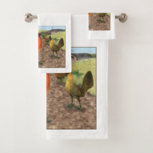 Game Fowl on the Farm Bath Towel Set