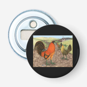 Game Fowl on the Farm Bottle Opener