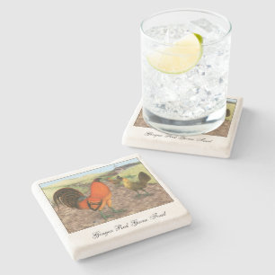 Game Fowl on the Farm Stone Coaster