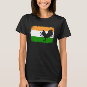 Game fowl vintage India Indian flag rooster Gamefo T-Shirt