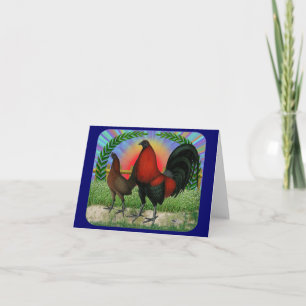 Game Fowl Wreath Holiday Card