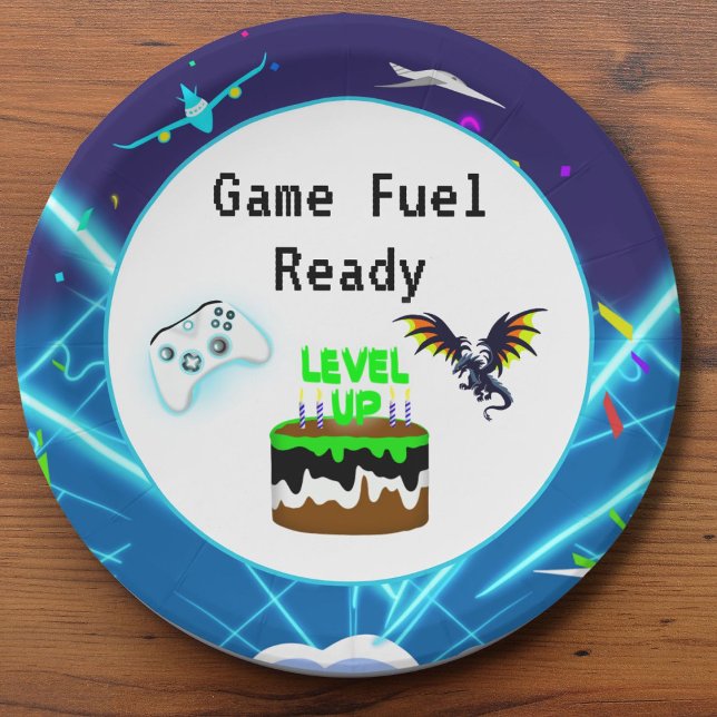 Game Fuel Ready Happy Birthday Critical Hit! Paper Plate (Creator Uploaded)