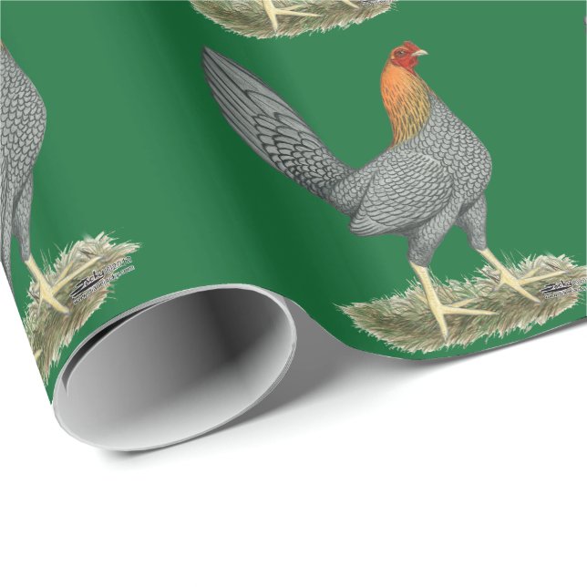 Game Hen Blue Red Wrapping Paper (Roll Corner)