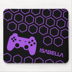 Game Hot Purple Gaming Personalised Name Mouse Pad