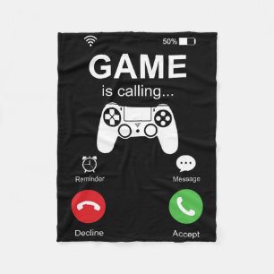 Game Is Calling Funny Gamer Video Games Gaming Men Fleece Blanket
