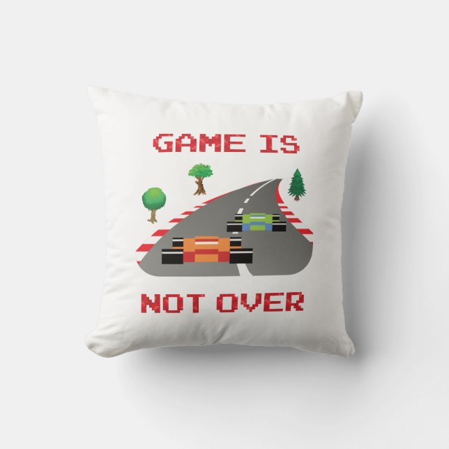 Game is not over Pixelated Video Game Cushion (Front)