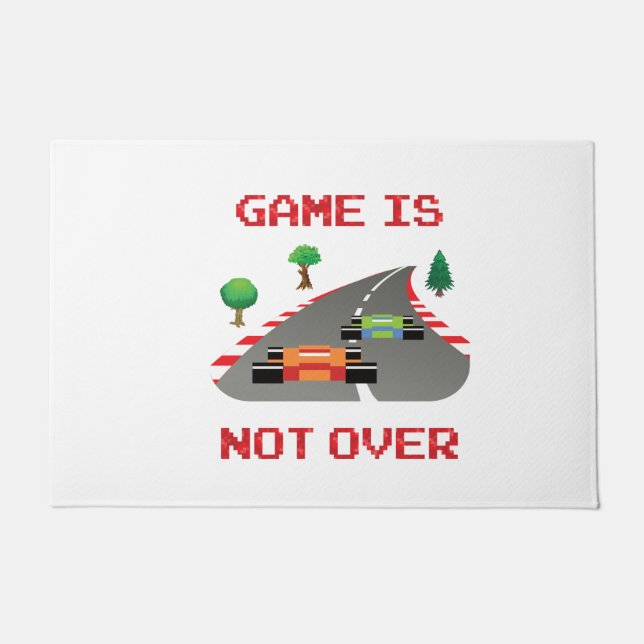 Game is not over Pixelated Video Game Doormat (Front)
