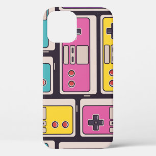 Game Joysticks Colourful Vintage Wallpaper iPhone 12 Case