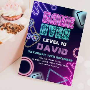  Game Level 10 Birthday Party Invitation