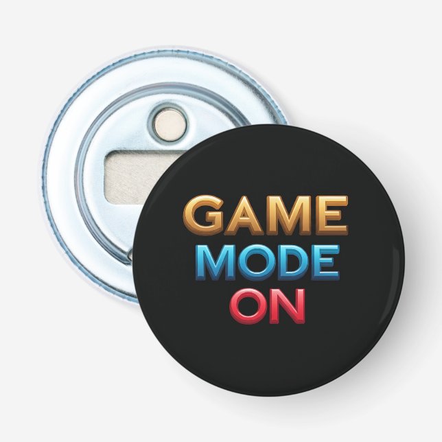 Game Mode On Button Bottle Opener (Front)