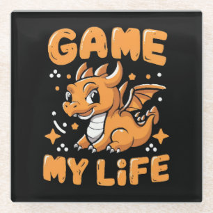 Game my life glass coaster