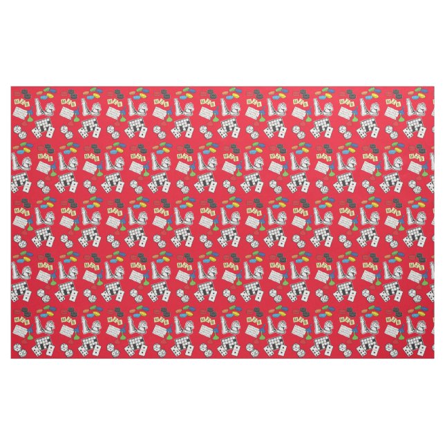Game Night, Board Games, and Word Puzzles Fabric (Fat Quarter)
