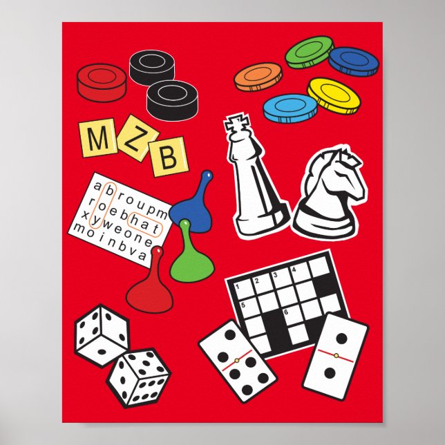 game Night, Board Games, and Word Puzzles Poster (Front)