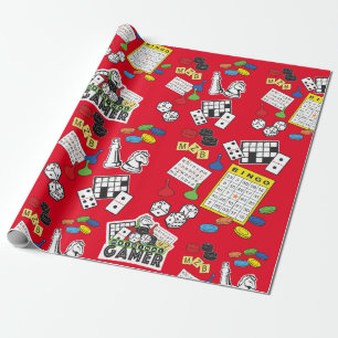 Game Night, Board Games, and Word Puzzles Wrapping Paper