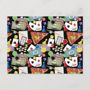 Game Night Board Games Snacks Party Postcard