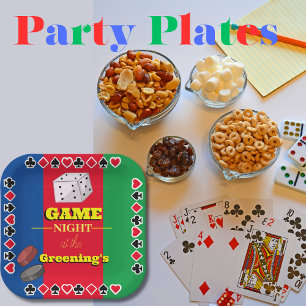 Game night card poker board games fun paper plate