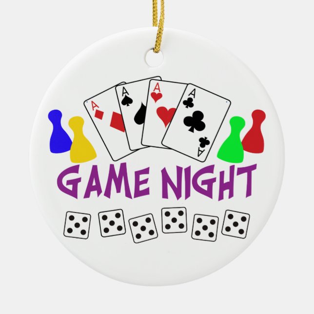Game Night Ceramic Ornament (Front)