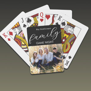 Game Night Family Photo Name Playing Cards