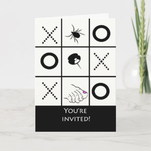 Game Night Invitation, Funny Tic Tac Toe Card