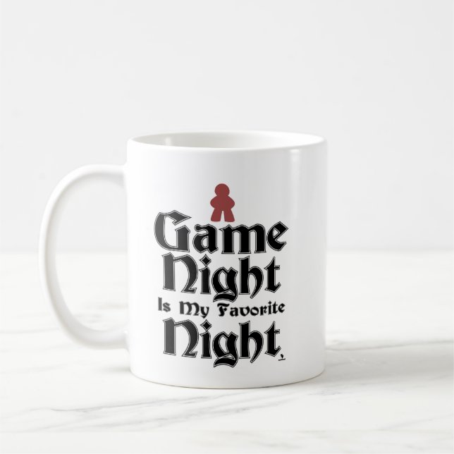 Game Night is My Favourite Meeple Humour Coffee Mug (Left)