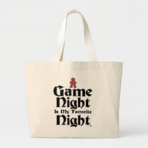 Game Night is My Favourite Meeple Humour Large Tote Bag