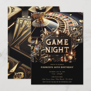 Game Night Party Casino Birthday Invitation