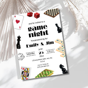Game Night Party Invitation, Housewarming party