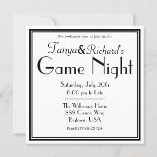 Game Night Party Invitation Retro Classy