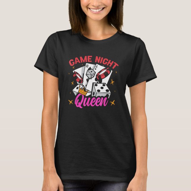 Game Night Queen   Adult Board Trivia Game Night H T-Shirt (Front)