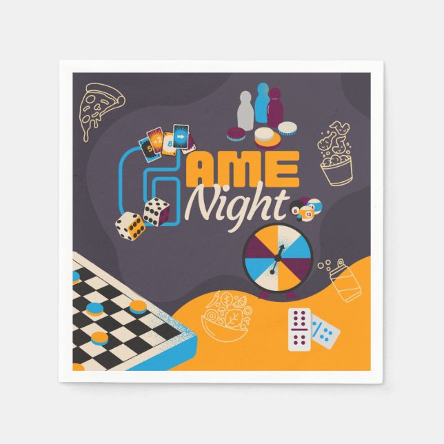 Game Night Themed Party Decorations Napkin (Front)