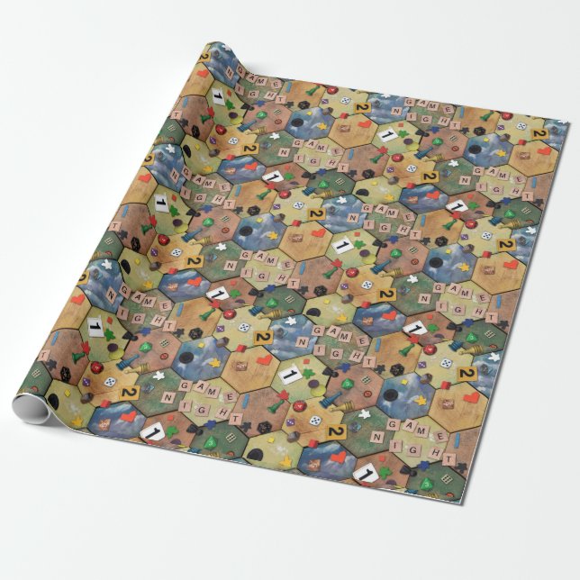 Game Night Wrapping Paper (Unrolled)