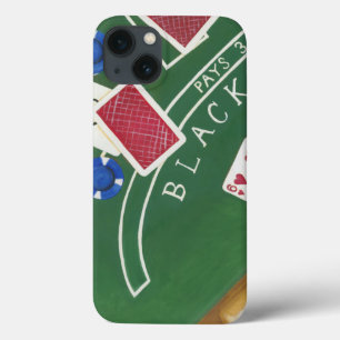 Game of Blackjack with Chips by Chariklia Zarris iPhone 13 Case